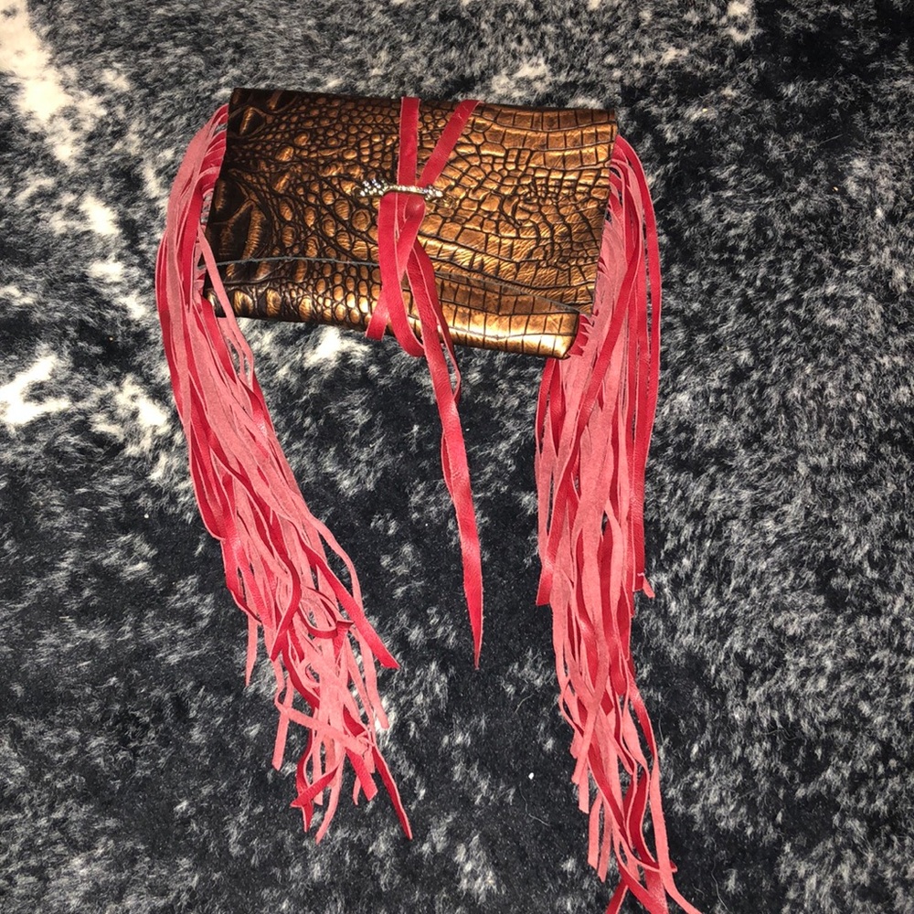Handmade leather clutch